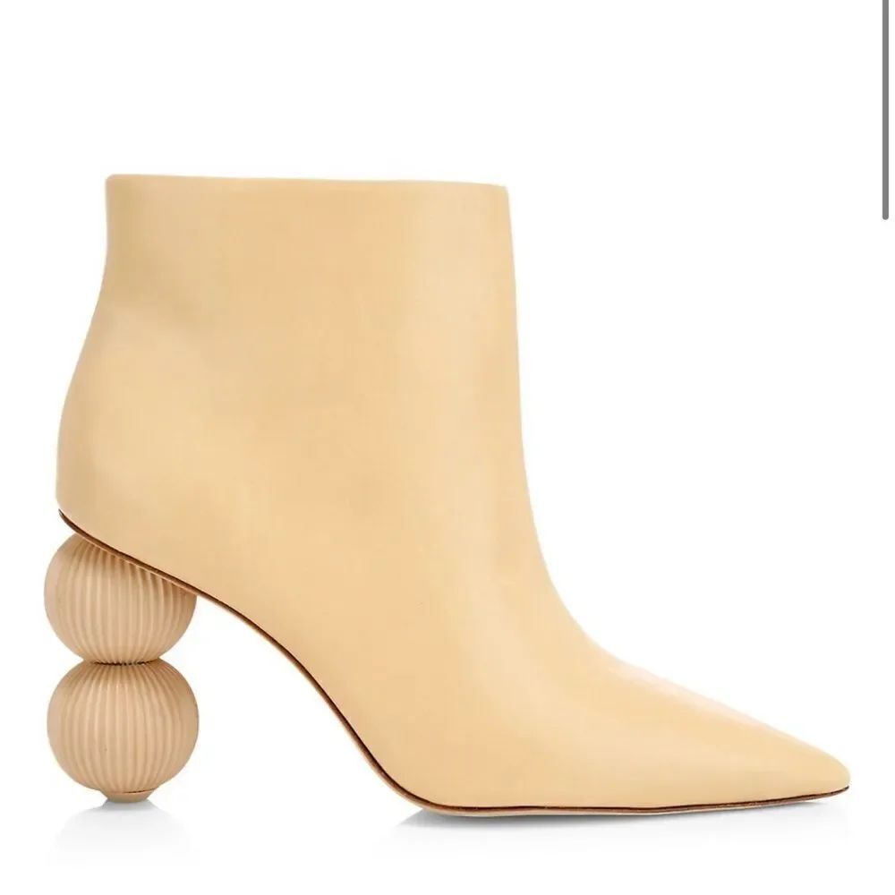 Cult Gaia Cam Bauble-Heel Leather Ankle Boots
